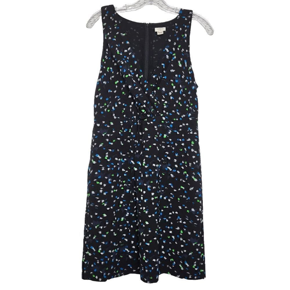 J.Crew Wrap Front Sleeveless Dress in Painted Dots Size 6
